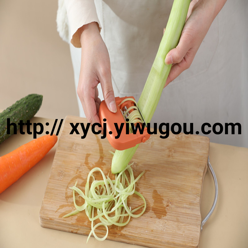 Factory direct sales of three-in-one brush peelers, kitchen household fruit and vegetable brushes, fruit peelers, and planers for slicing potatoes Specification image