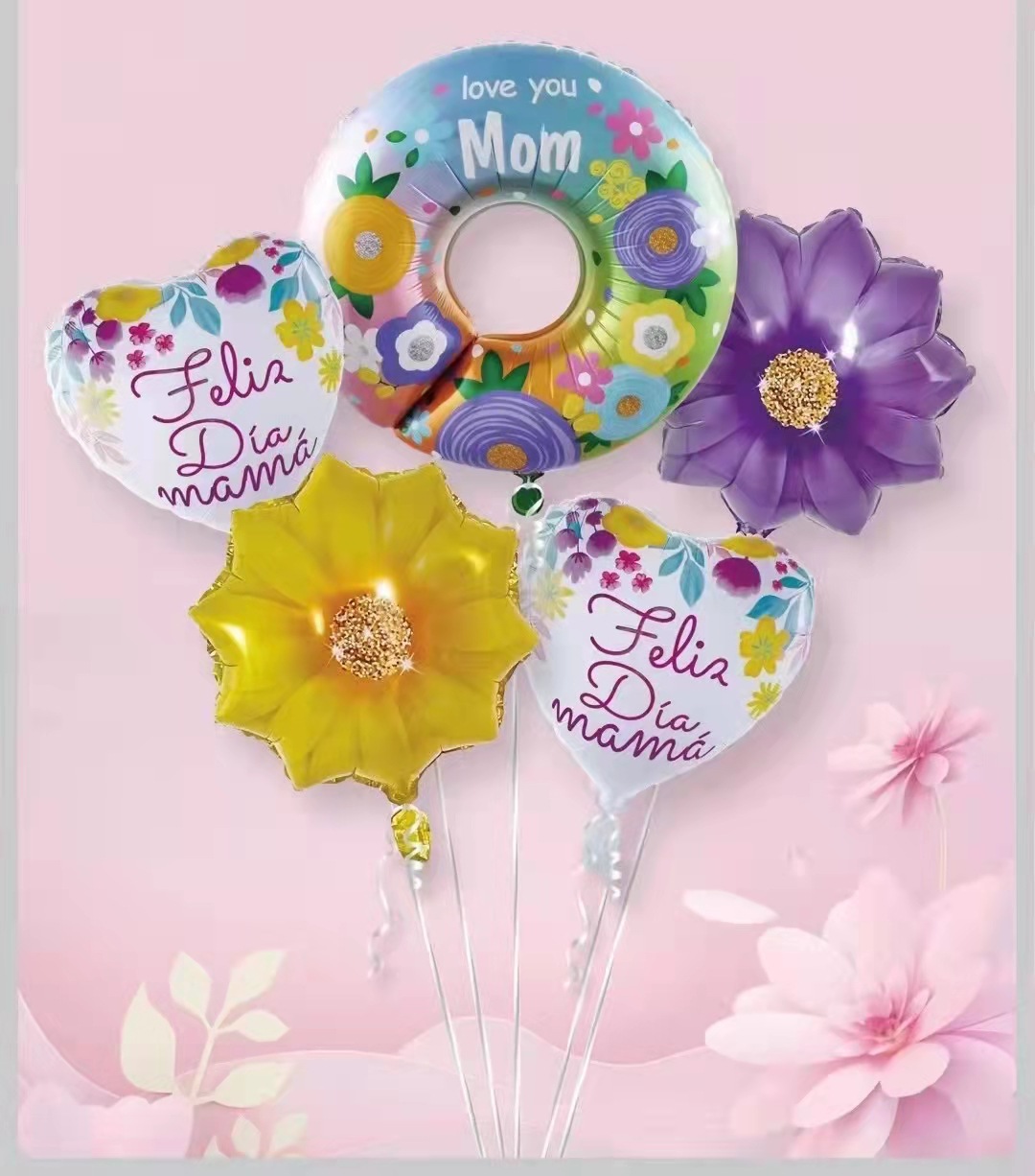 2022 new cross-border Spanish Mother's Day balloon aluminum film Papa Mama birthday party decoration balloon