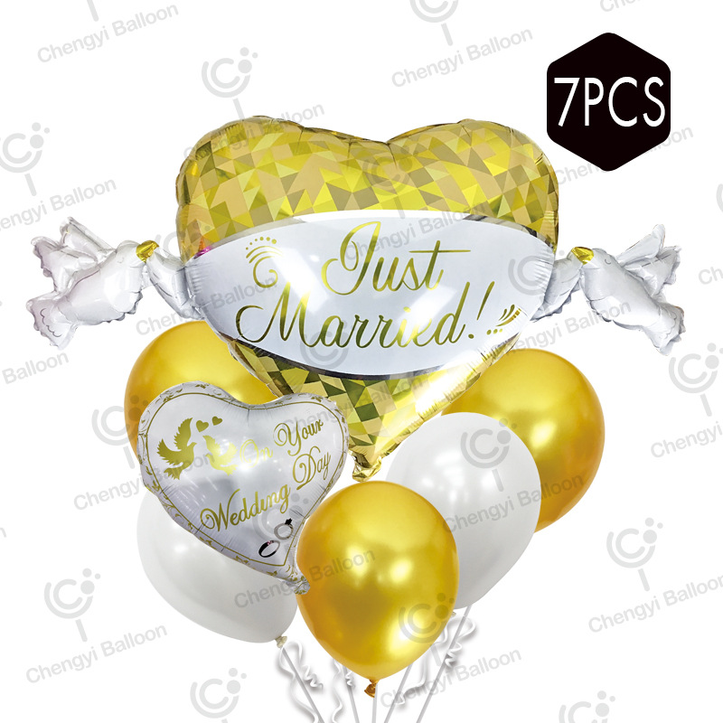 Cross-border new couples birthday party decoration adult romantic party heart-shaped aluminum foil proposal balloons