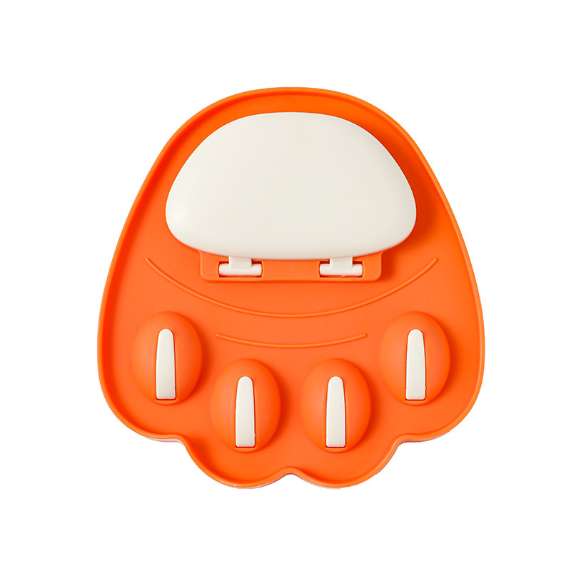 Kitchen multi-functional storage rack without drilling, creative tray storage, integrated soup spoon and chopsticks, cat paw pot lid rack Item Picture