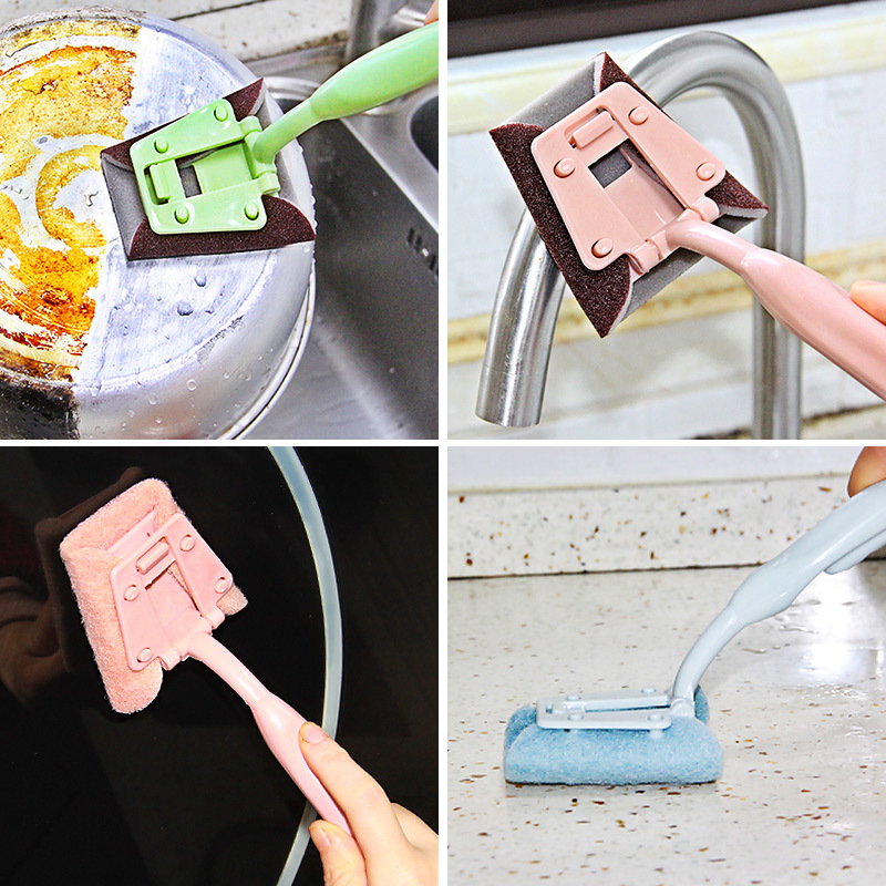 Long-handled cleaning brush, diamond sand sponge, kitchen cleaning, dishwashing and pot washing brush, household scouring pad, dishwashing cloth Application Scenario