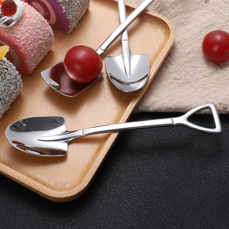 Stainless steel shovel spoon, retro internet-famous tableware, watermelon ice cream, honey gift, creative and personalized spoon Specification image