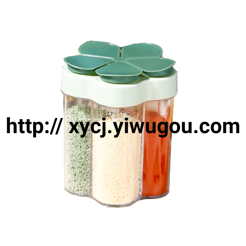 Seasoning jars, household kitchen containers for salt, sugar and monosodium glutamate, seasoning jars, outdoor barbecue popular seasoning boxes, multi-compartment integrated Item Picture