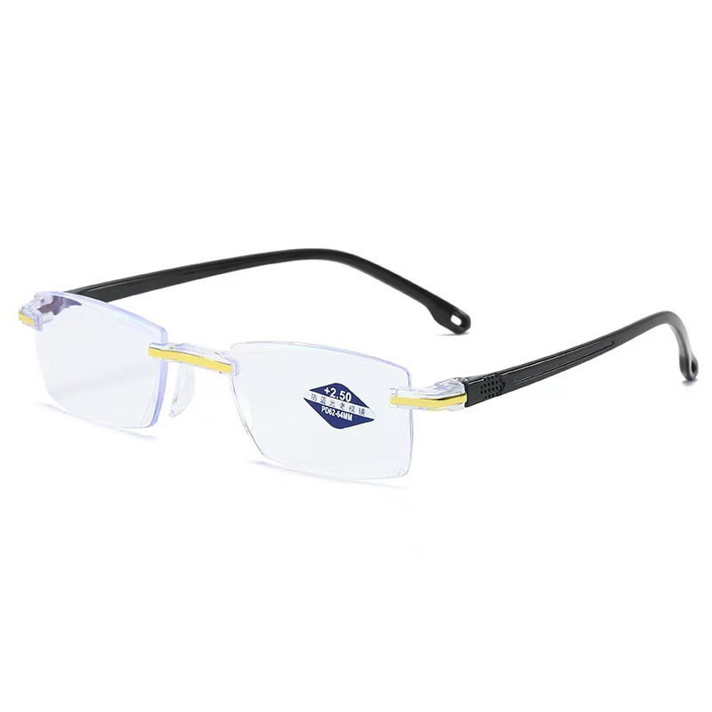 Frameless edge cutting blue light reading glasses, smart zoom, street stall, single and dual light, near and far dual-purpose factory sales Item Picture