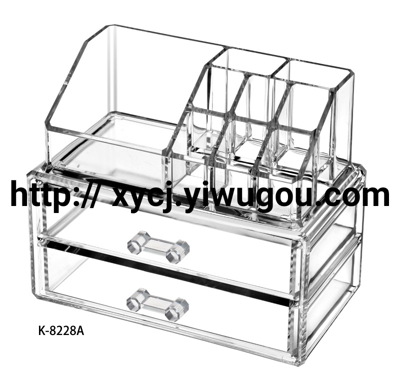 New acrylic cosmetic storage box, display stand, lipstick stand, drawer style, cosmetic dust-proof box with mirror Specification image