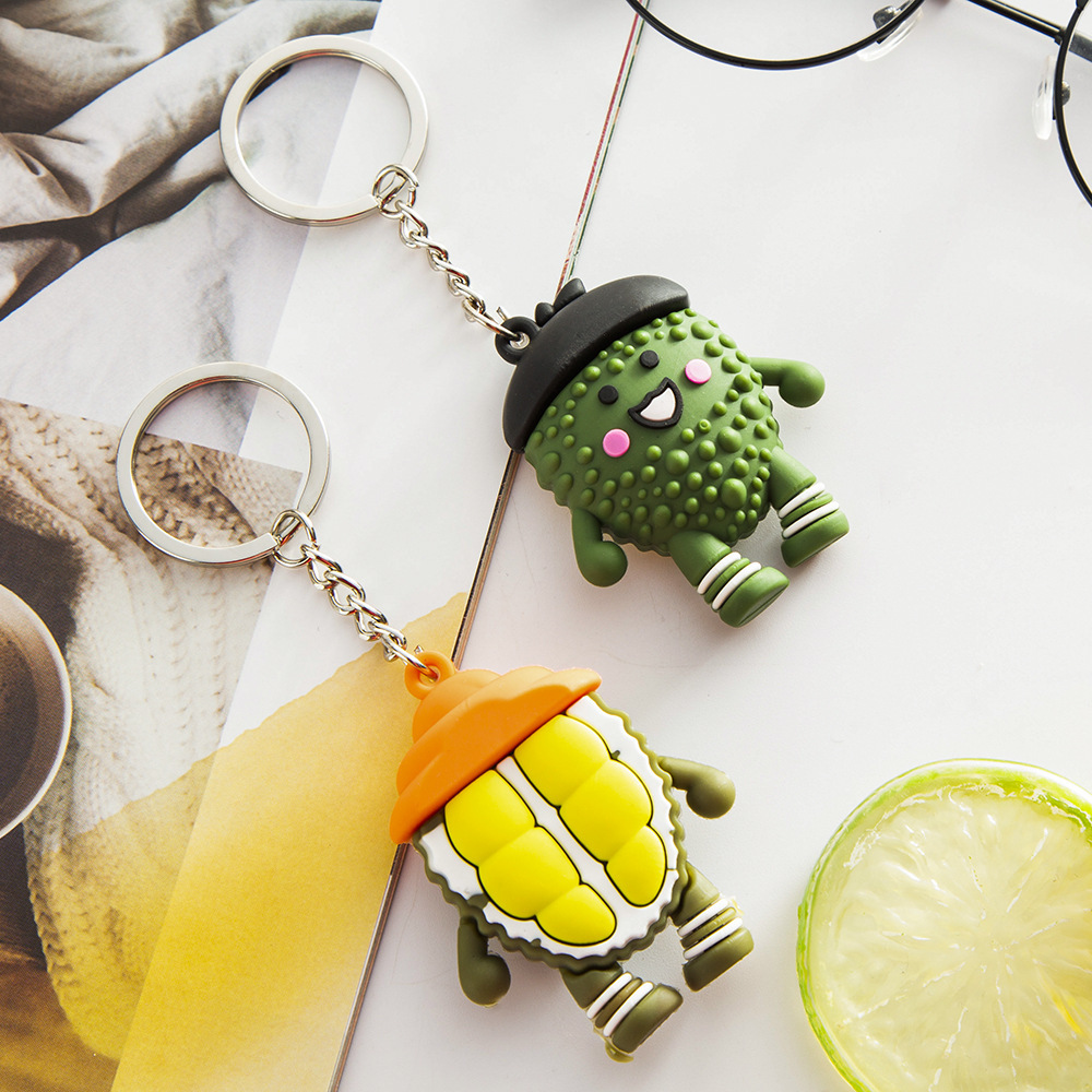 Cute avocado keychain, female keychain, Instagram influencer figurine, creative car key chain, keychain pendant Specification image