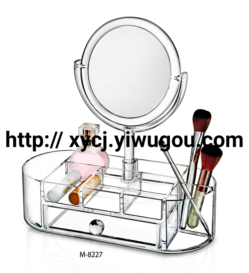 New acrylic cosmetic storage box, display stand, lipstick stand, drawer style, cosmetic dust-proof box with mirror Application Scenario