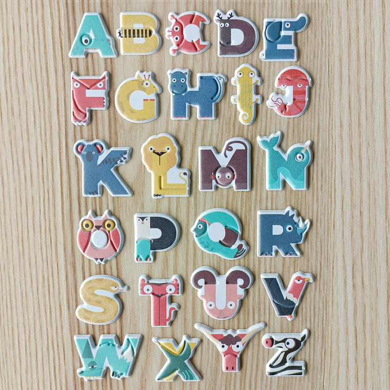 Cartoon Letter Bubble Sticker Manufacturers Spot Children's Animal Pattern Eva Pvc Foam Sponge Can Be Customized Specification drawing