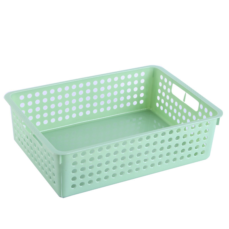 Mesa de almacenamiento de documentos organizador cesta de almacenamiento de plástico calado rectangular vajilla de plástico vajilla de cocina vajilla de verduras Item Picture