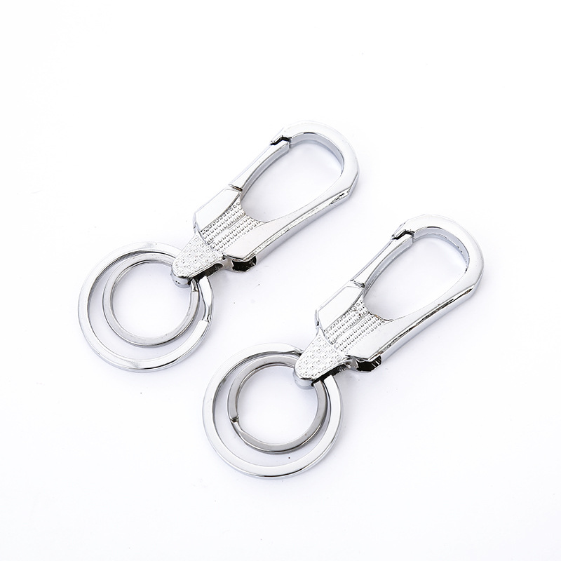 Factory direct supply of Pinsheng Creative double-ring keychains, men's metal keychains, fine small commodities wholesale Item Picture