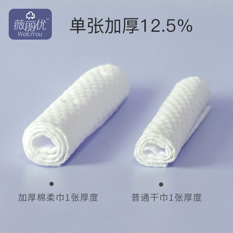 Our factory and store independently produce and sell embossed style, pull-out thickened cotton disposable face towels, cleansing and wiping towels details Picture