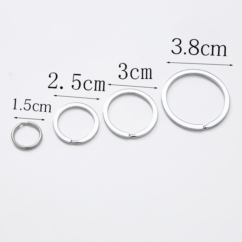 304 stainless steel key ring, smooth key ring, metal key ring, polished hanging electric flat surface ring, keychain accessory Item Picture