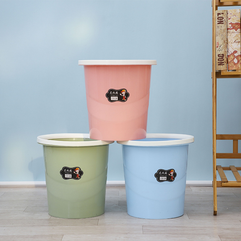 Supply of corrugated trash cans, simple plastic household uncovered corrugated trash cans, Nordic-style thickened trash cans Application Scenario
