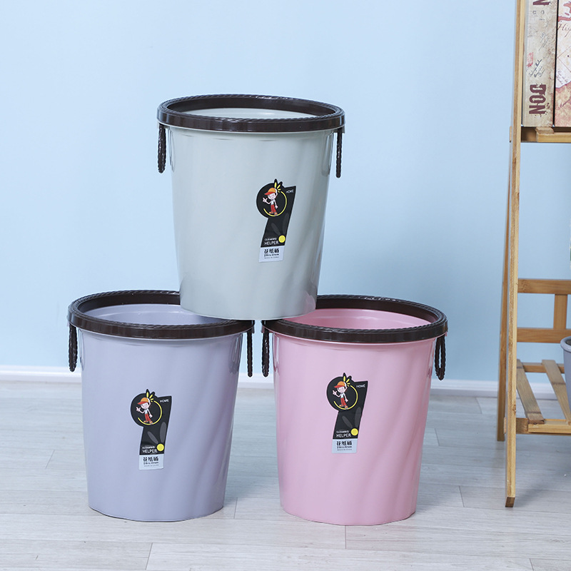 Household pressure ring handle trash can, Nordic style simple hotel trash can, heart-shaped handle trash can Specification image