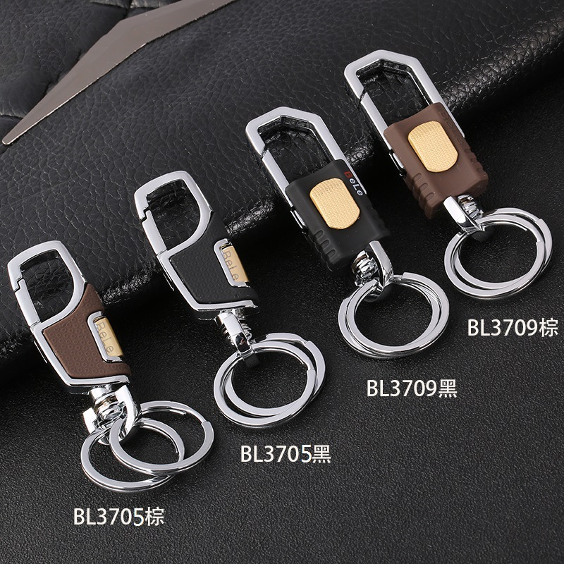 10元店热销简约男士汽车钥匙扣宾尼礼盒装金属钥匙扣腰挂扣