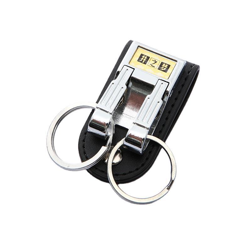 Well Dream stainless steel keychain, leather lock, single and double row men's belt buckle, belt buckle Item Picture