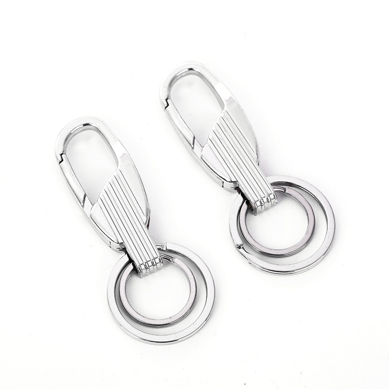 Factory direct supply of men's keychains, car metal keychains, boutique, wholesale of double-ring keychains Item Picture