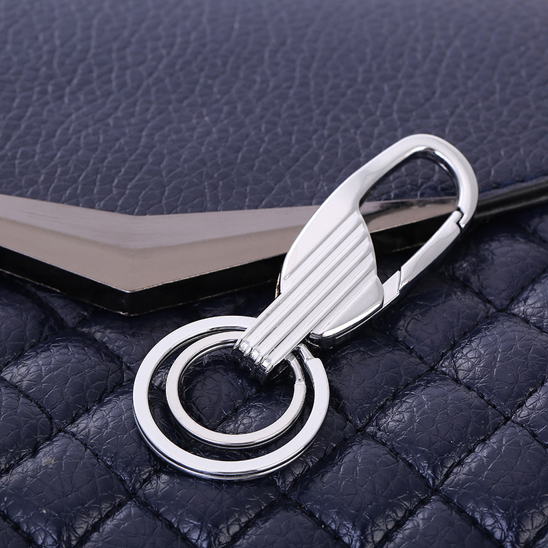 Factory direct supply of men's keychains, car metal keychains, boutique, wholesale of double-ring keychains Specification image