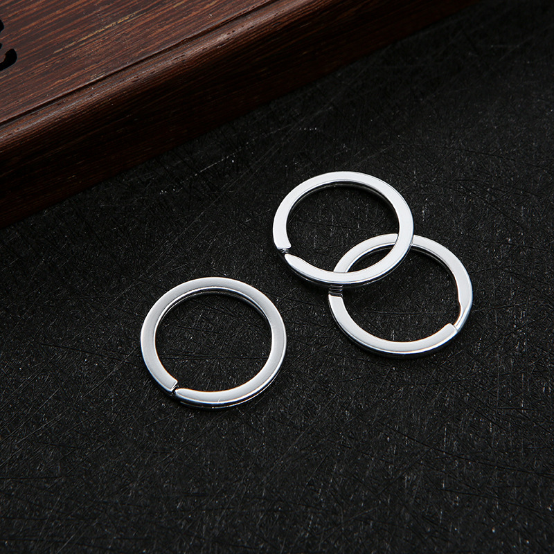 304 stainless steel key ring, smooth key ring, metal key ring, polished hanging electric flat surface ring, keychain accessory details Picture
