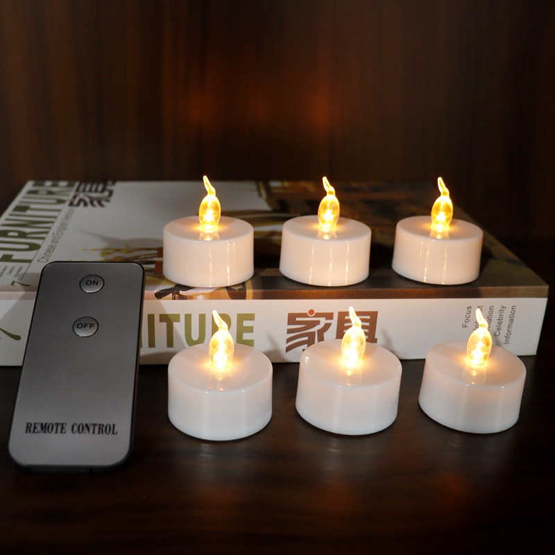 2-key remote control timed Little Tea Wax Cross-border Amazon Birthday Party Romantic Smokeless 2032 electronic Candle lamp