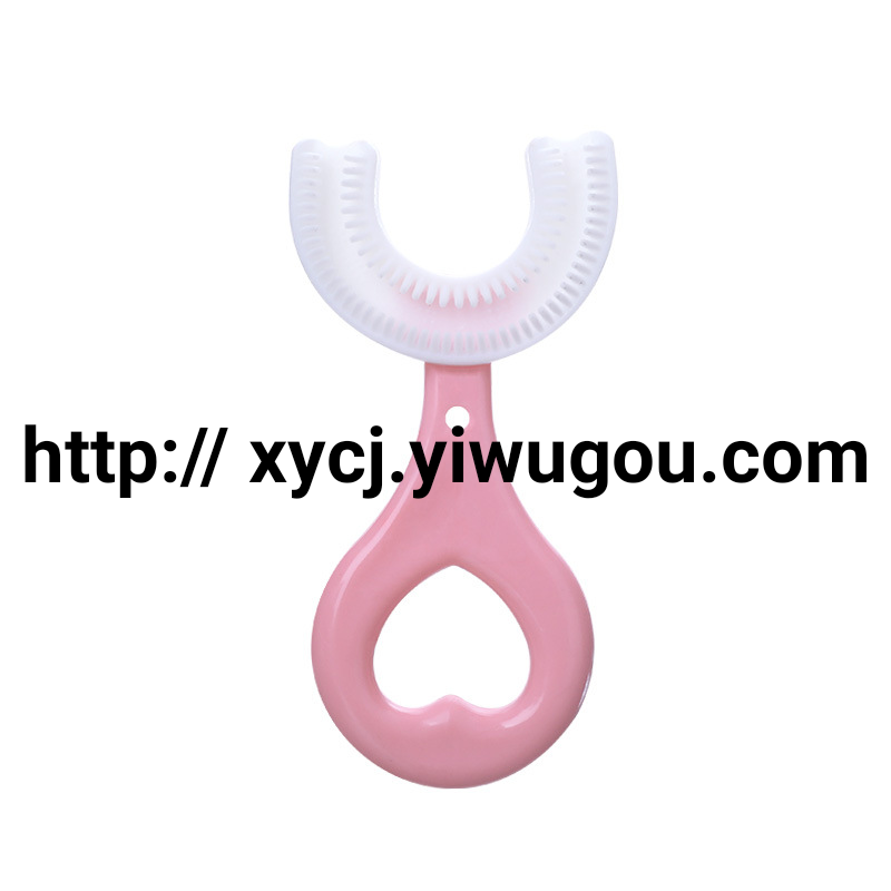 Children's oral hygiene toothbrush, baby U-shaped soft rubber brush head, hand-operated mouthpiece toothbrush Item Picture