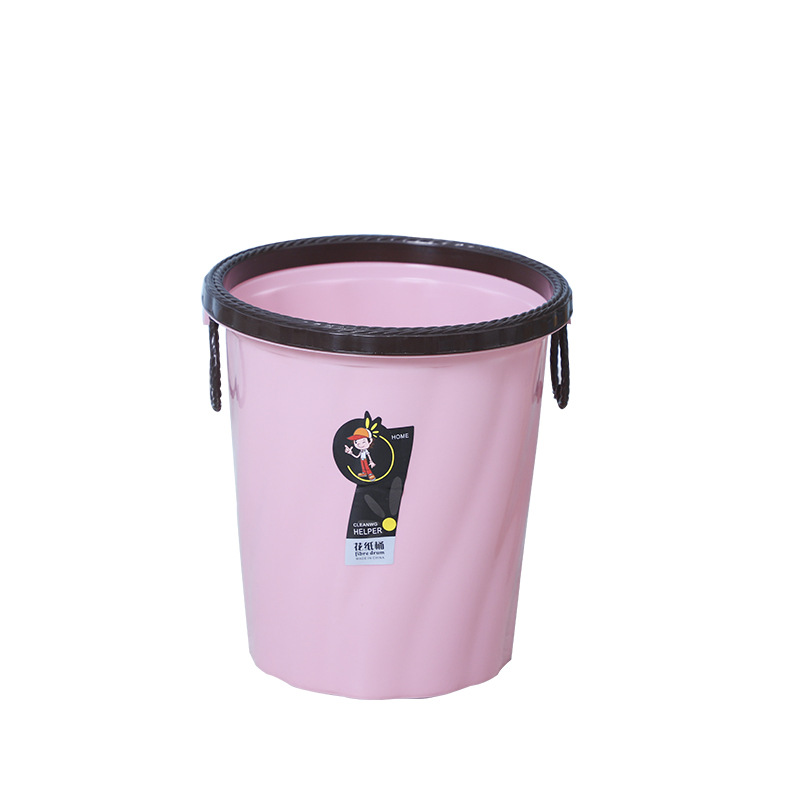 Household pressure ring handle trash can, Nordic style simple hotel trash can, heart-shaped handle trash can Item Picture