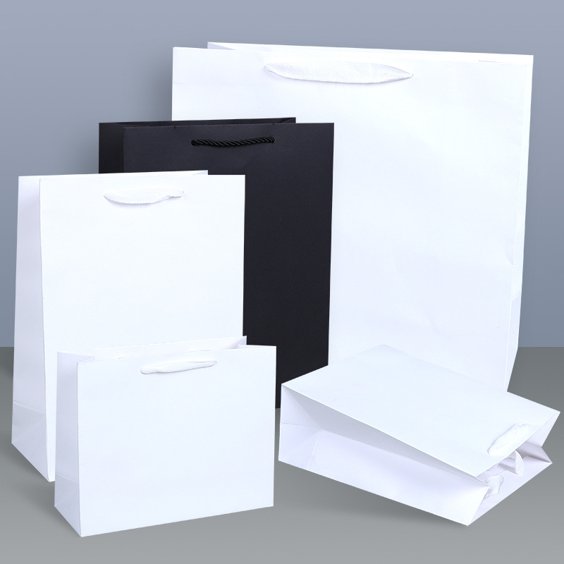 Paper bag Blank spot clothing gift gift Hand bag White card paper clothing store shopping bag Hand bag