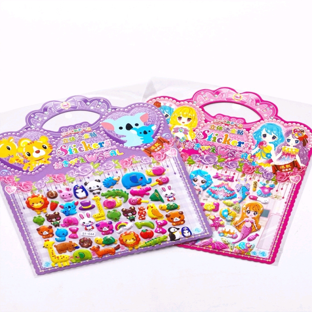 DIY educational children's and toddlers' casual mobile phone stickers with embossed and convex PVC bubble stickers and gilding process details Picture