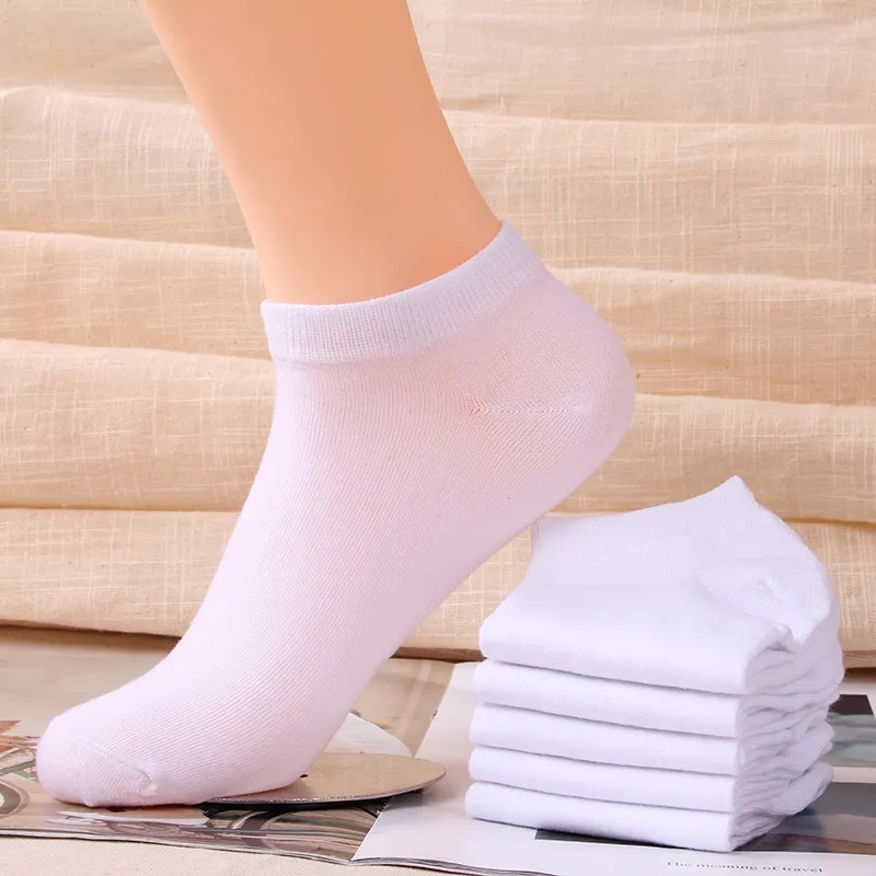 袜子短袜男船袜黑白纯色春夏薄款棉质运动休闲袜可做男女同款袜