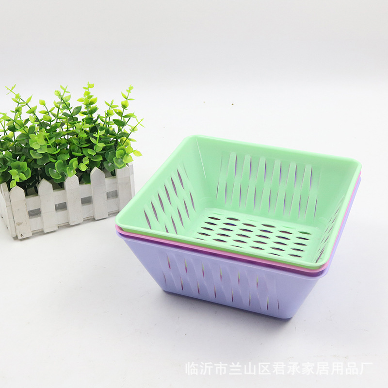 Woven square fruit basket plastic fruit basket storage basket drain basket wash basket 803