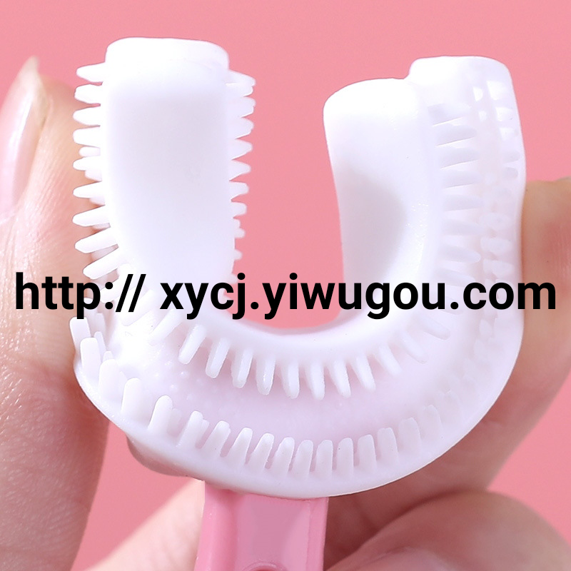 Children's oral hygiene toothbrush, baby U-shaped soft rubber brush head, hand-operated mouthpiece toothbrush Specification image