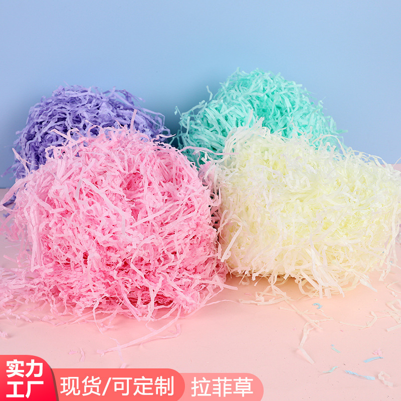 Manufacturers direct wholesale by kilogram color lafite paper silk wedding gift box decoration candy packing filler