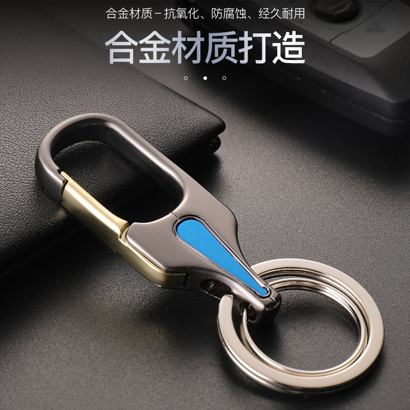 Simple metal keychains, men's car keychains, gift boxes, key chains, 10-yuan keychains wholesale details Picture