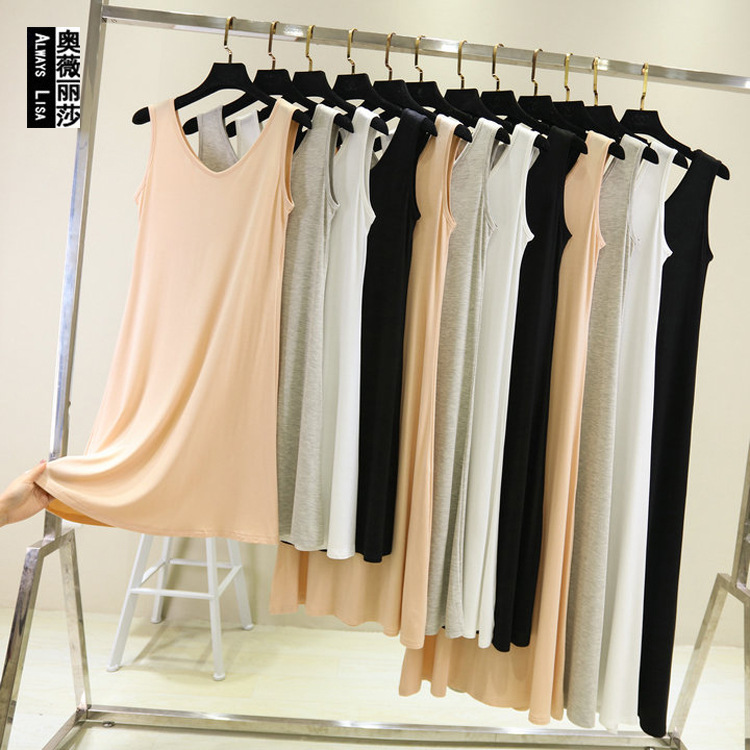 Bitt cotton Sundress Women's summer A-line Dress Full skirt Underskirt Large size loose medium length sundress