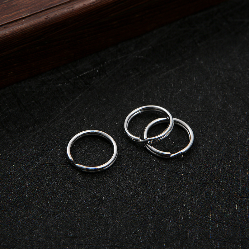304 stainless steel key ring, smooth key ring, metal key ring, polished hanging electric flat surface ring, keychain accessory Specification image