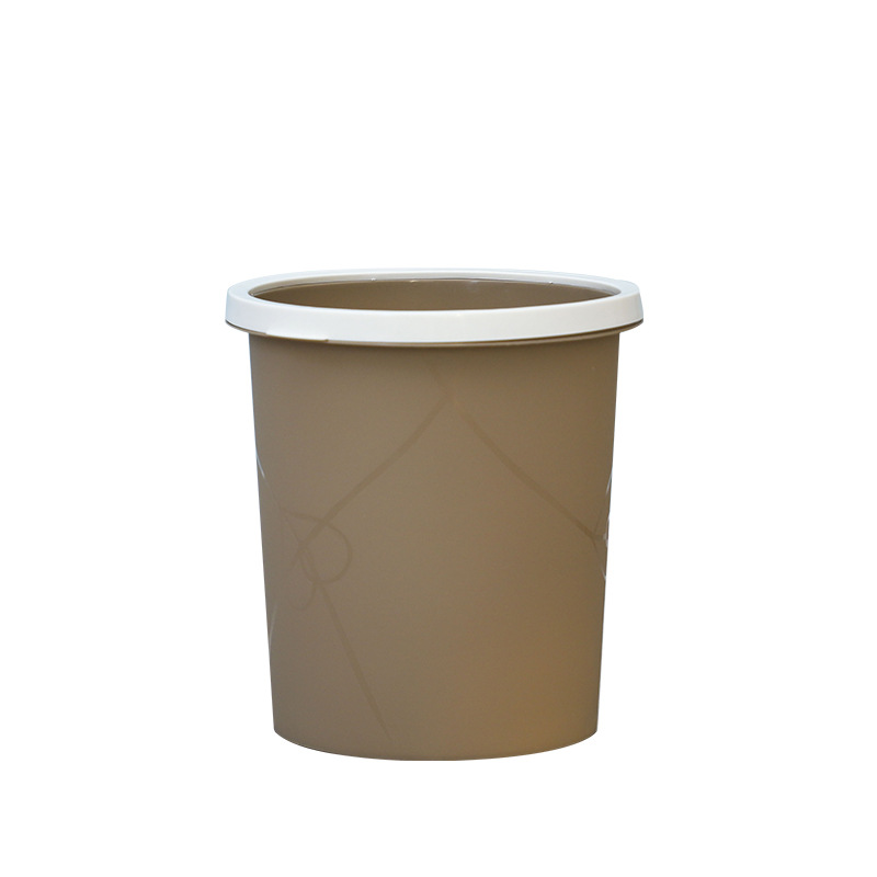 Q803 integrated plastic trash can with pressure ring, household sanitary bucket, garbage basket, integrated flip cover and pressure ring trash can Item Picture