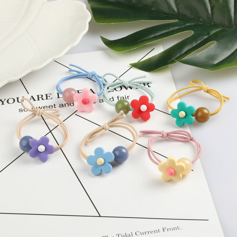 Cute girl Korean Internet celebrity hair band, flower hair tie, ins sweet hair tie, leather band, forest hair tie, hair accessory details Picture