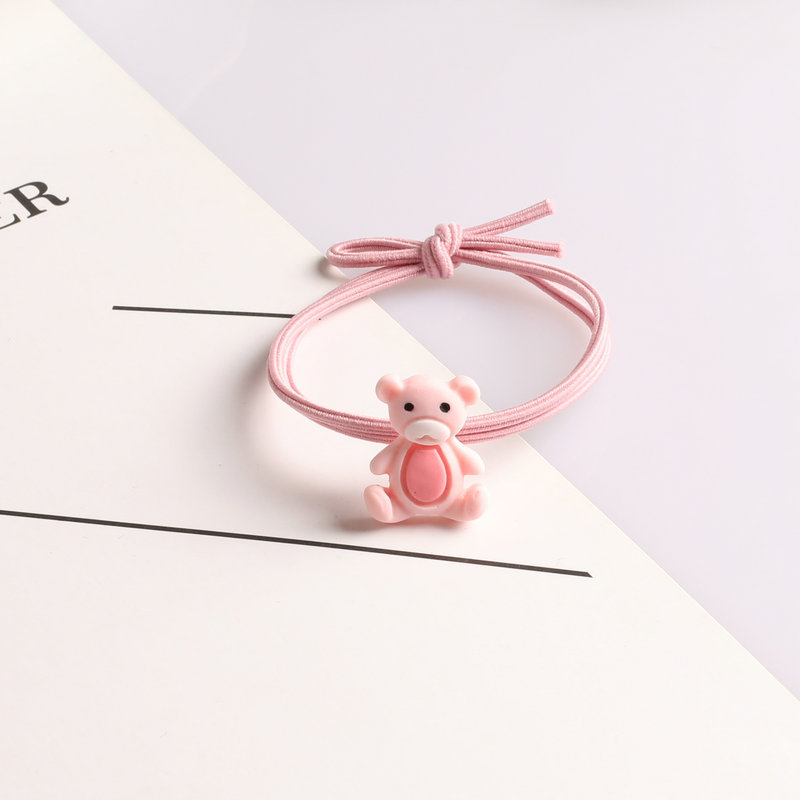Little Bear rubber band hair tie cartoon cute hair tie high elasticity stylish hair tie wholesale Application Scenario