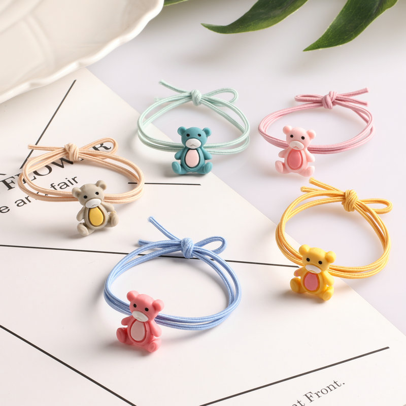 Little Bear rubber band hair tie cartoon cute hair tie high elasticity stylish hair tie wholesale details Picture