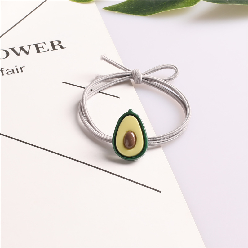 Korean forest-themed girl rubber band, Internet celebrity hair tie, avocado cartoon hair tie, colorful hair tie rubber band Specification image