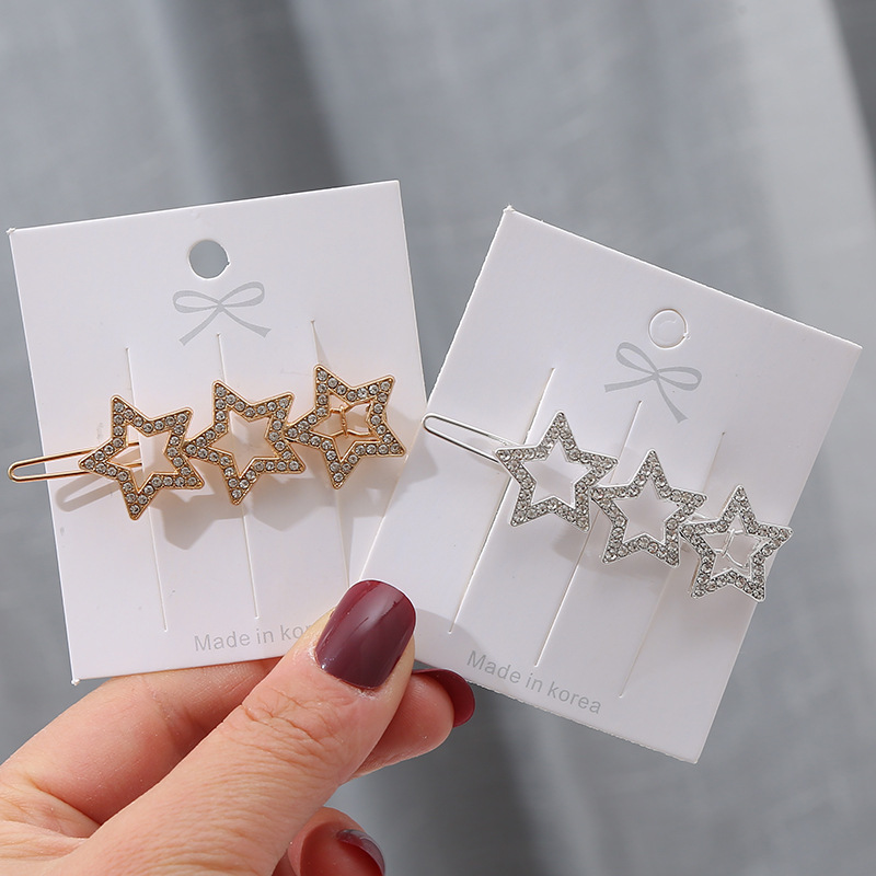 Japanese-style star-shaped hair clips at the back of the head, simple style clip headwear, Korean-style bangs, elegant top clip Specification image
