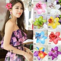 Seaside vacation beach photo shoot head lace clip bride bridesmaid hair accessories Thai orchid hairpin