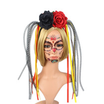 New Halloween webmaster ribbons exaggerated headwear party dress headband black red rose headband women