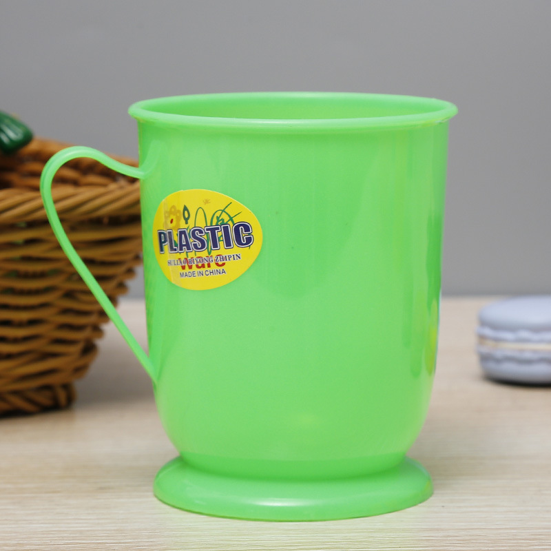 One-yuan factory direct sales cups with handles, household plastic washbasin cups, washbasin cups, couple toothbrush cups Specification image