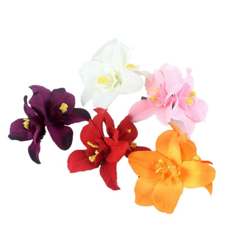 New bride bridesmaid set hair ornaments seaside vacation simulation head lace clip double orchid hairpin wholesale
