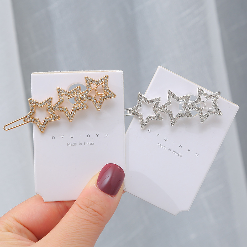 Japanese-style star-shaped hair clips at the back of the head, simple style clip headwear, Korean-style bangs, elegant top clip Application Scenario