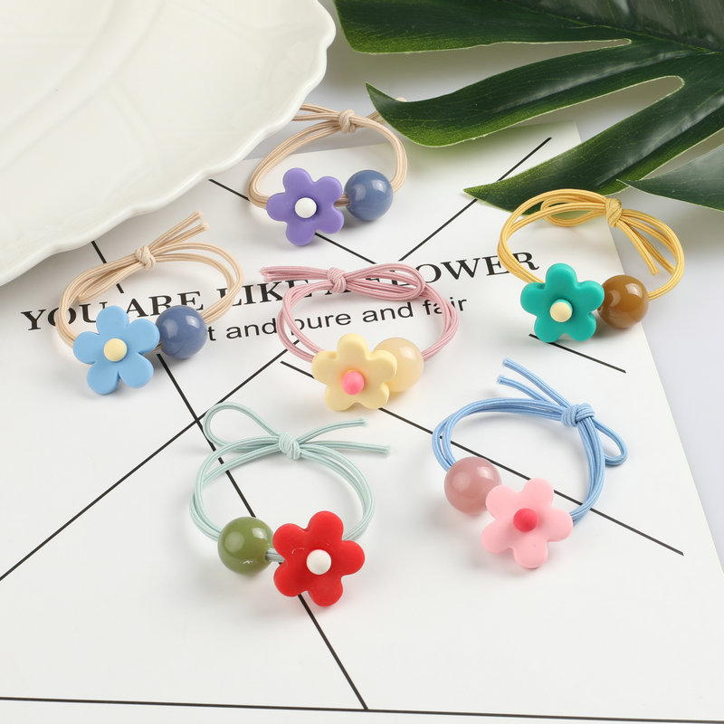 Cute girl Korean Internet celebrity hair band, flower hair tie, ins sweet hair tie, leather band, forest hair tie, hair accessory Specification image