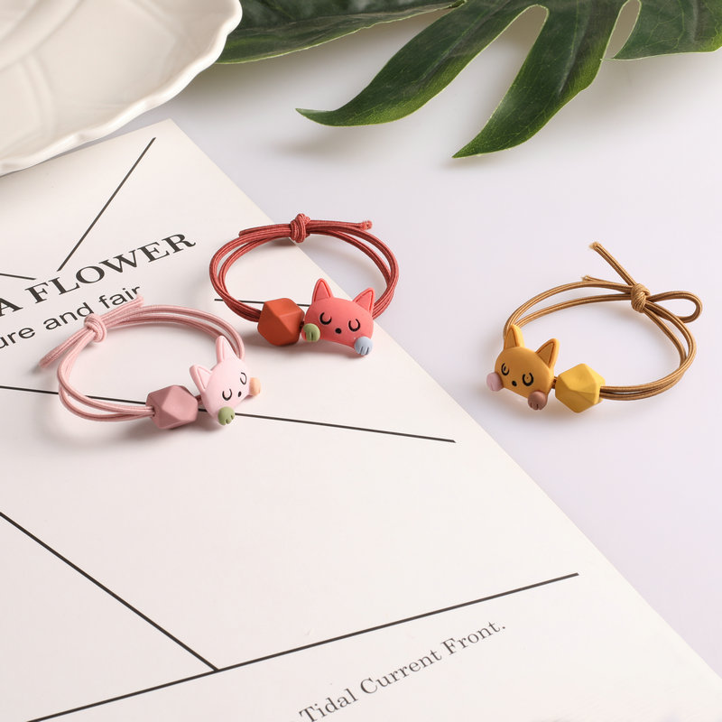 Wholesale of new Korean-style hair accessories. Little fox cartoon, super cute, hair tie, hair band, little animal, hair rope and hair band Specification image