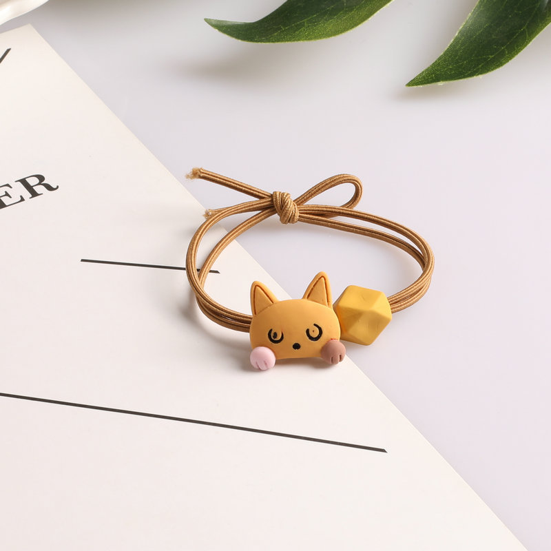 Wholesale of new Korean-style hair accessories. Little fox cartoon, super cute, hair tie, hair band, little animal, hair rope and hair band Application Scenario