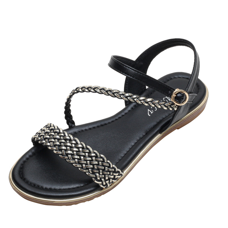 Women's Summer New Comfortable Fashion Sandals Woven Line Strap Roman Sandals Sandal2022 details Picture